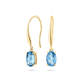 Blue Topaz Drop Earrings (9ct) - Dracakis Jewellers
